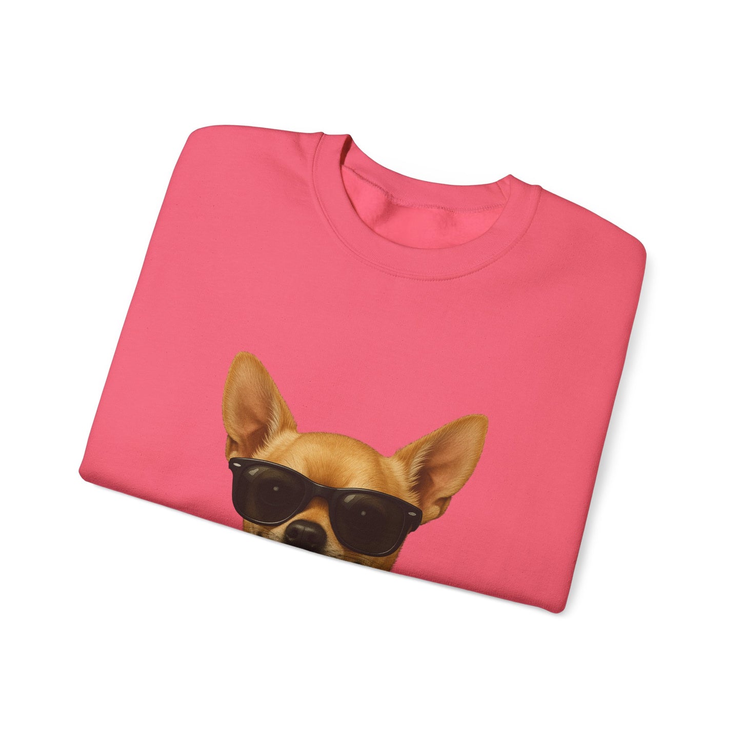 Chihuahua Wearing Sunglasses - Adult Crewneck Sweatshirt