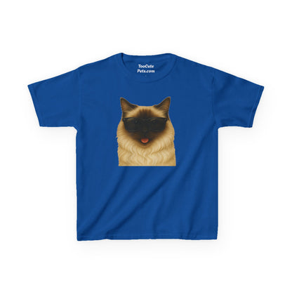 Ragdoll Cat Wearing Sunglasses Kids Tee
