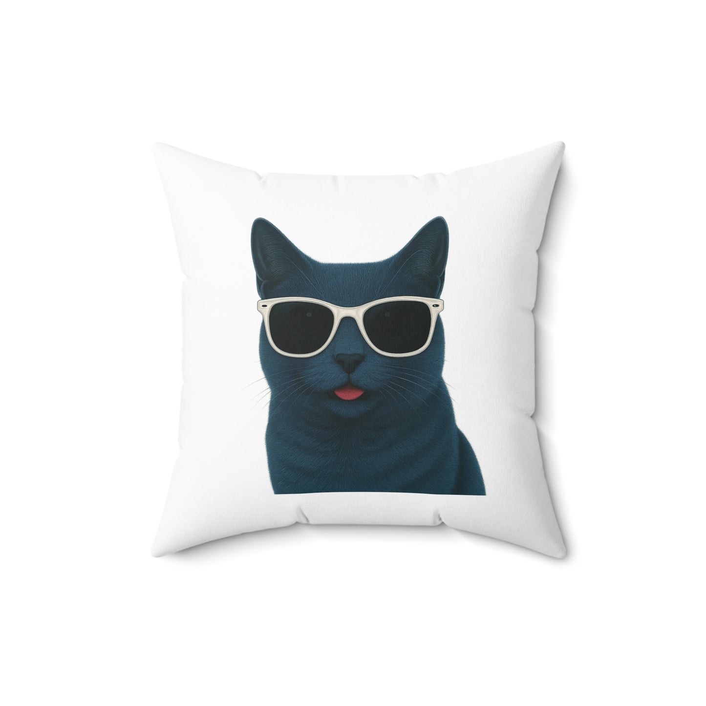 Russian Blue Cat Wearing Sunglasses - Throw Pillow