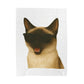 Siamese Cat Wearing Sunglasses - Sherpa Blanket