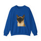 Siamese Cat Wearing Sunglasses - Adult Crewneck Sweatshirt