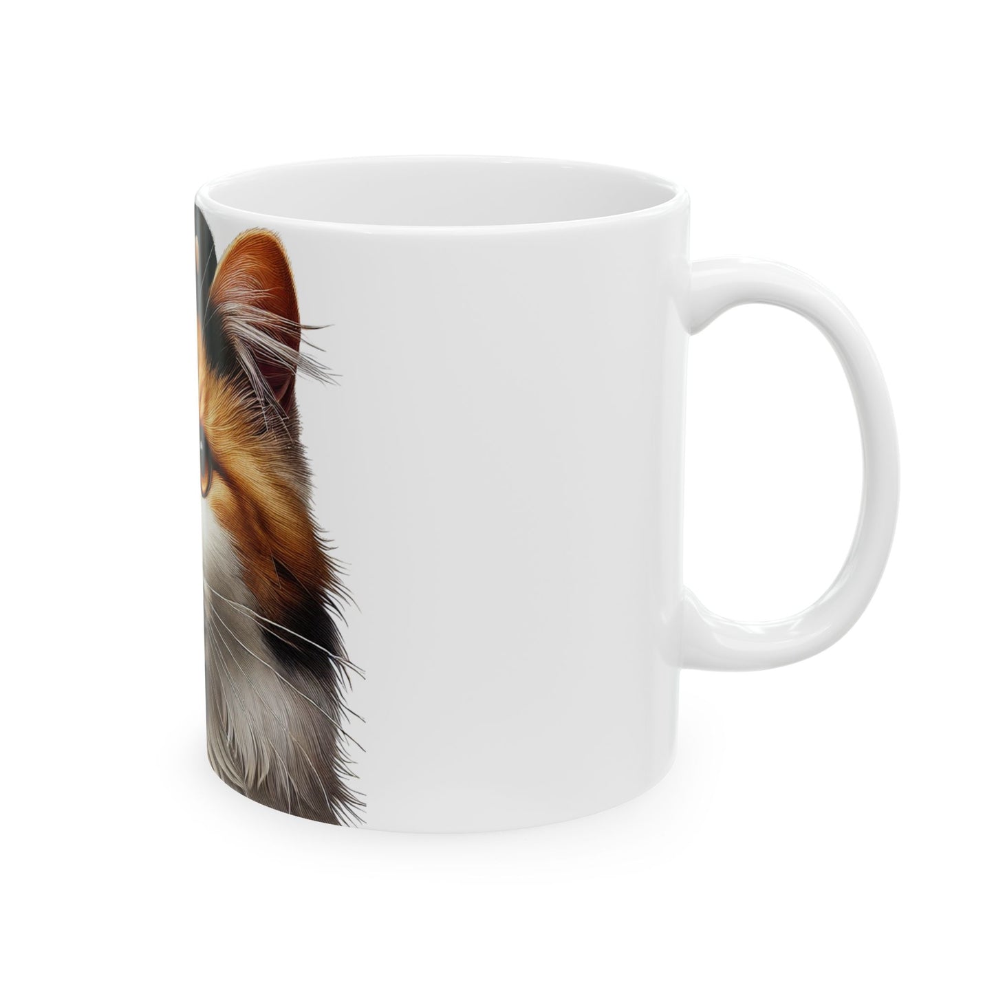 Calico Cat Wearing a Beret - Ceramic Mug