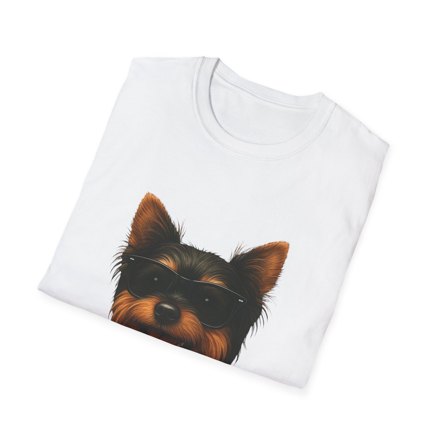 Yorkshire Terrier Wearing Sunglasses - Adult T-Shirt