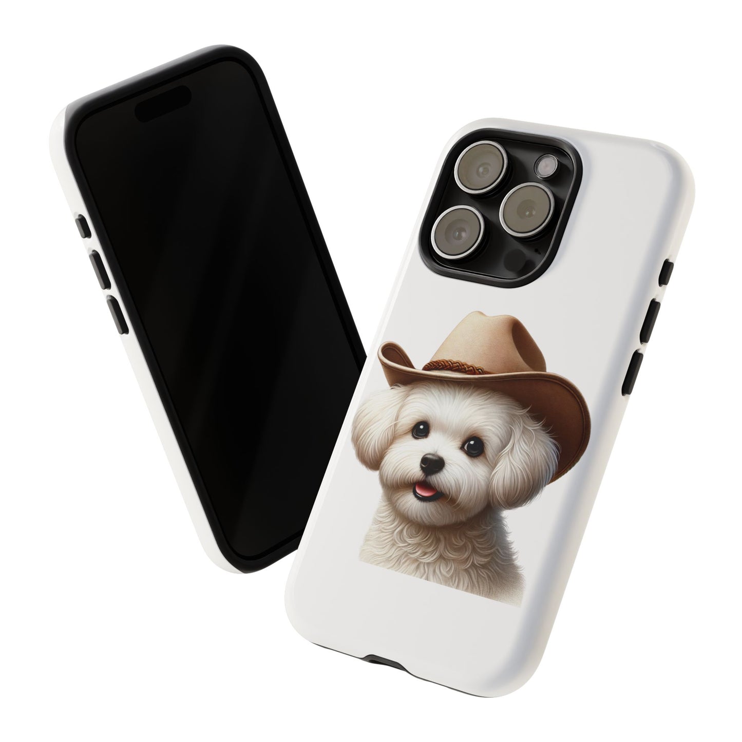 Maltese Wearing a Cowgirl Hat - Tough Phone Case