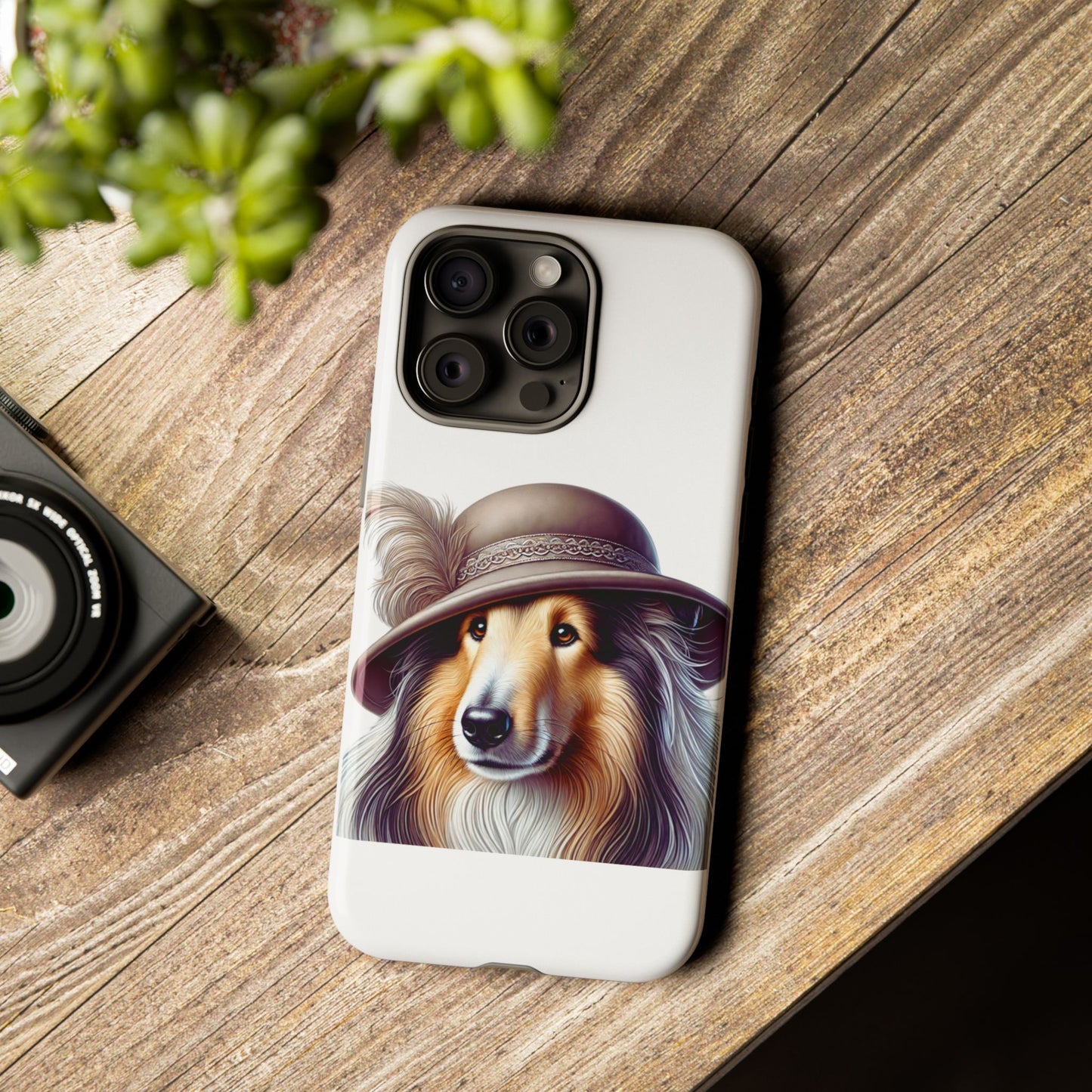Collie Wearing a Cloche Hat - Tough Phone Case