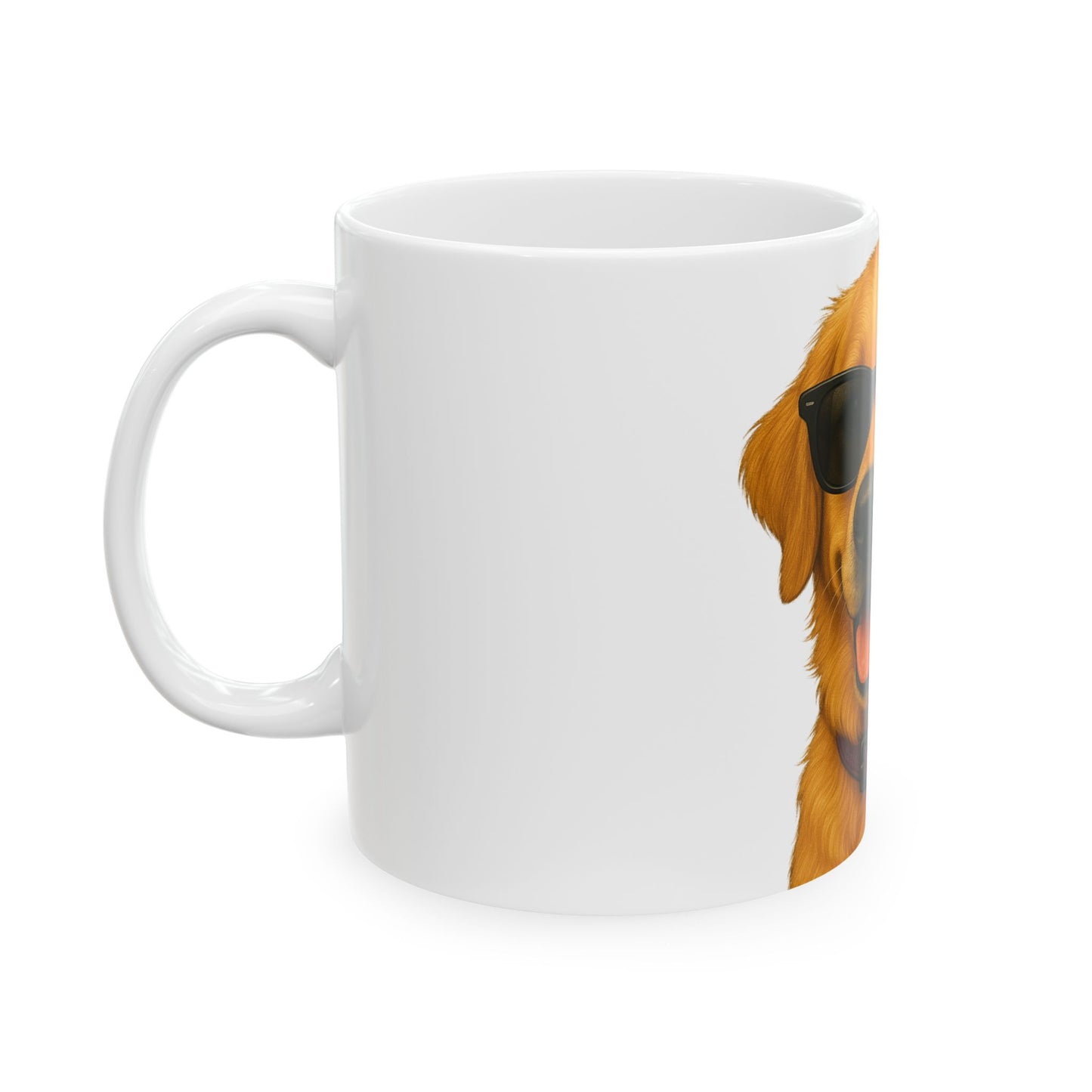 Golden Retriever Wearing Sunglasses Ceramic Mug