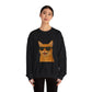 Orange Tabby Cat Wearing Sunglasses - Adult Crewneck Sweatshirt
