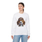 Smiling Beagle Wearing Deerstalker Hat - Adult Crewneck Sweatshirt - Too Cute Pets