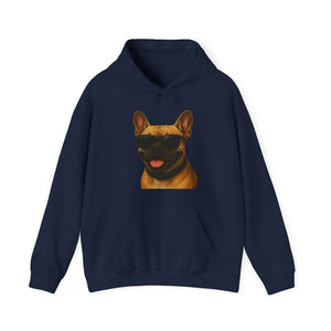 French Bulldog Wearing Sunglasses - Adult Hoodie