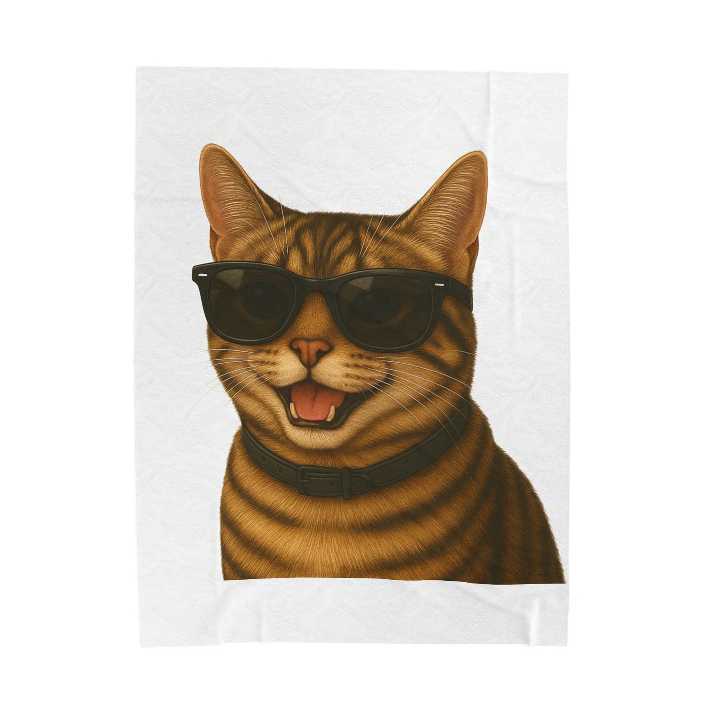 Tabby Cat Wearing Sunglasses - Sherpa Blanket