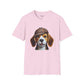 Smiling Beagle Wearing A Deerstalker Hat - Adult T-Shirt - Too Cute Pets