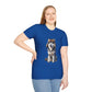 Husky Wearing A Fur Trappers hat- Adult T-Shirt - Too Cute Pets