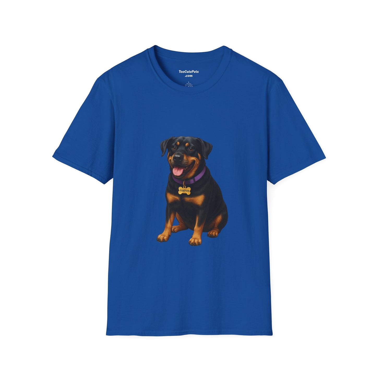 Dog Lover Unisex T-Shirt featuring Lab and Rottweiler Mix 'Pumpkin' by Too Cute Pets