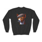 Basenji With Tweed Flat Cap - Youth Crewneck Sweatshirt - Too Cute Pets