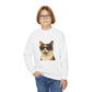 Calico Shorthair Cat Wearing Sunglasses - Youth Crewneck Sweatshirt