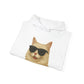 Cream Longhair Cat Wearing Sunglasses - Adult Hoodie
