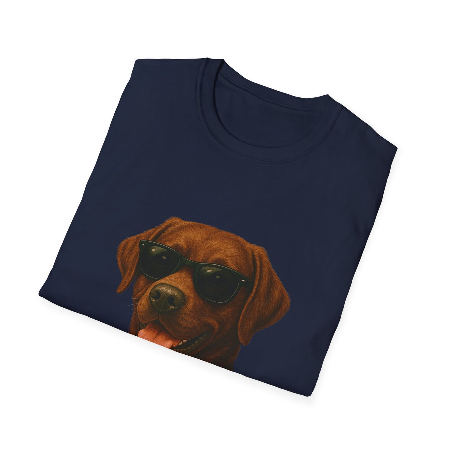 Brown Labrador Retriever Wearing Sunglasses - Adult T-Shirt