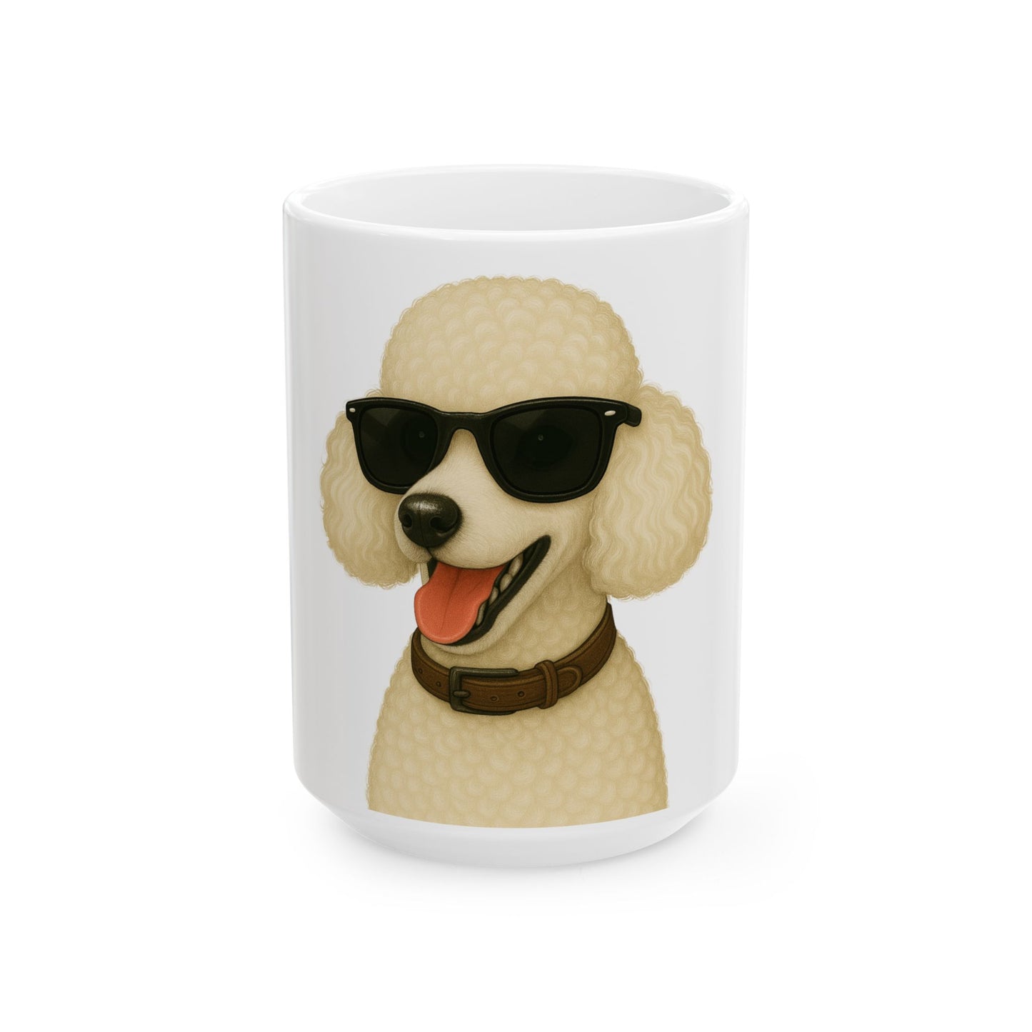 White Poodle Wearing Sunglasses Ceramic Mug