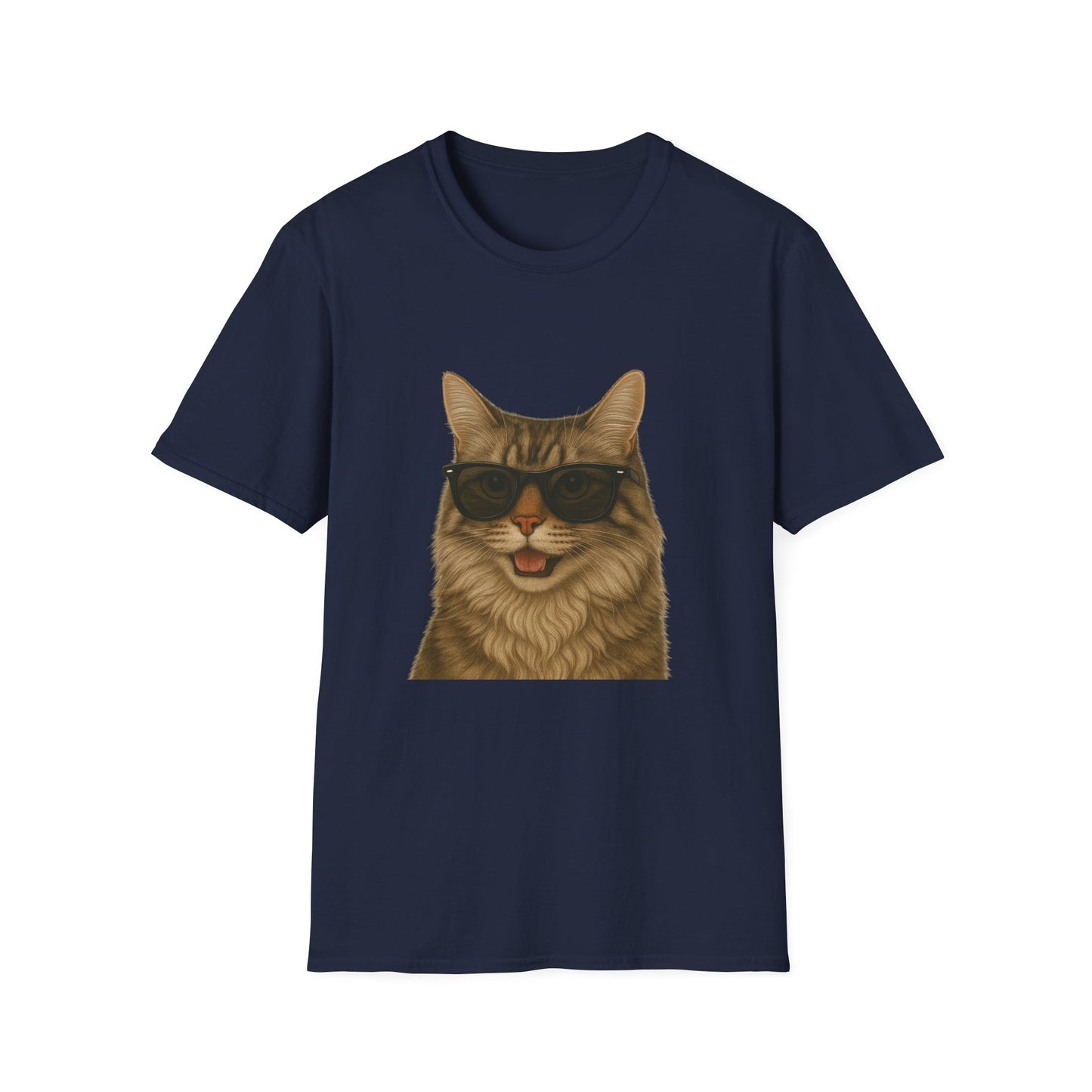 Siberian Cat Wearing Sunglasses - Adult T-Shirt
