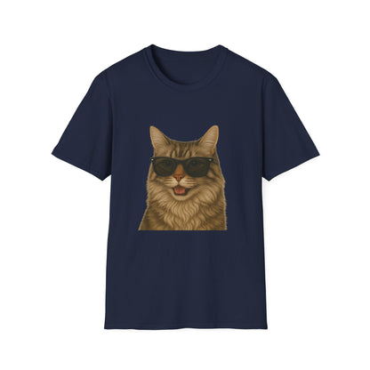 Siberian Cat Wearing Sunglasses - Adult T-Shirt