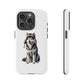 Husky Wearing a Fur Hunter Hat - Tough Phone Case