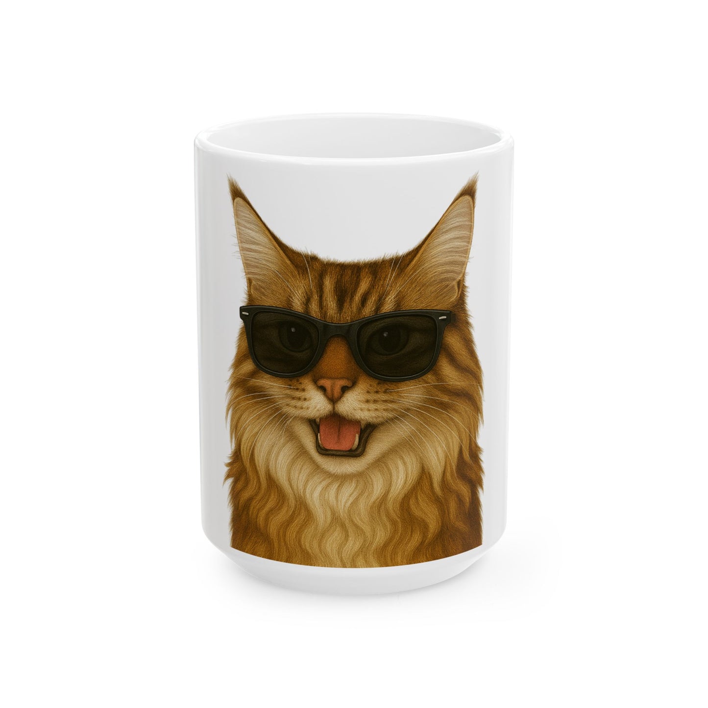 Maine Coon Wearing Sunglasses Ceramic Mug