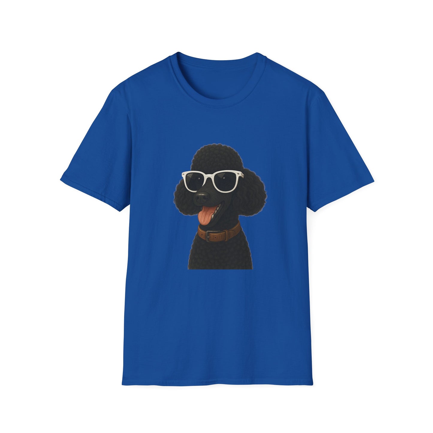 Black Poodle Wearing Sunglasses - Adult T-Shirt