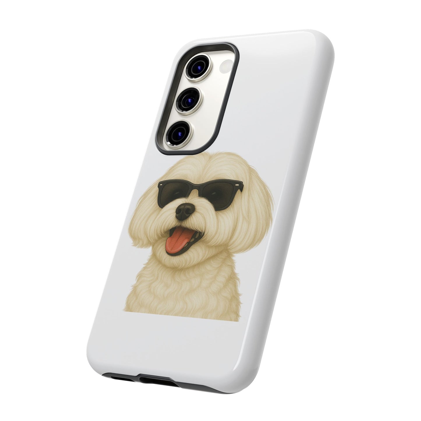 Maltese Wearing Sunglasses - Tough Phone Case