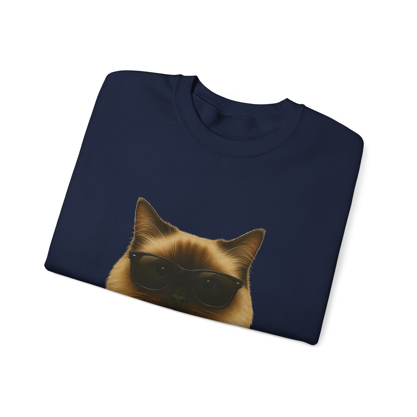 Ragdoll Cat Wearing Sunglasses - Adult Crewneck Sweatshirt