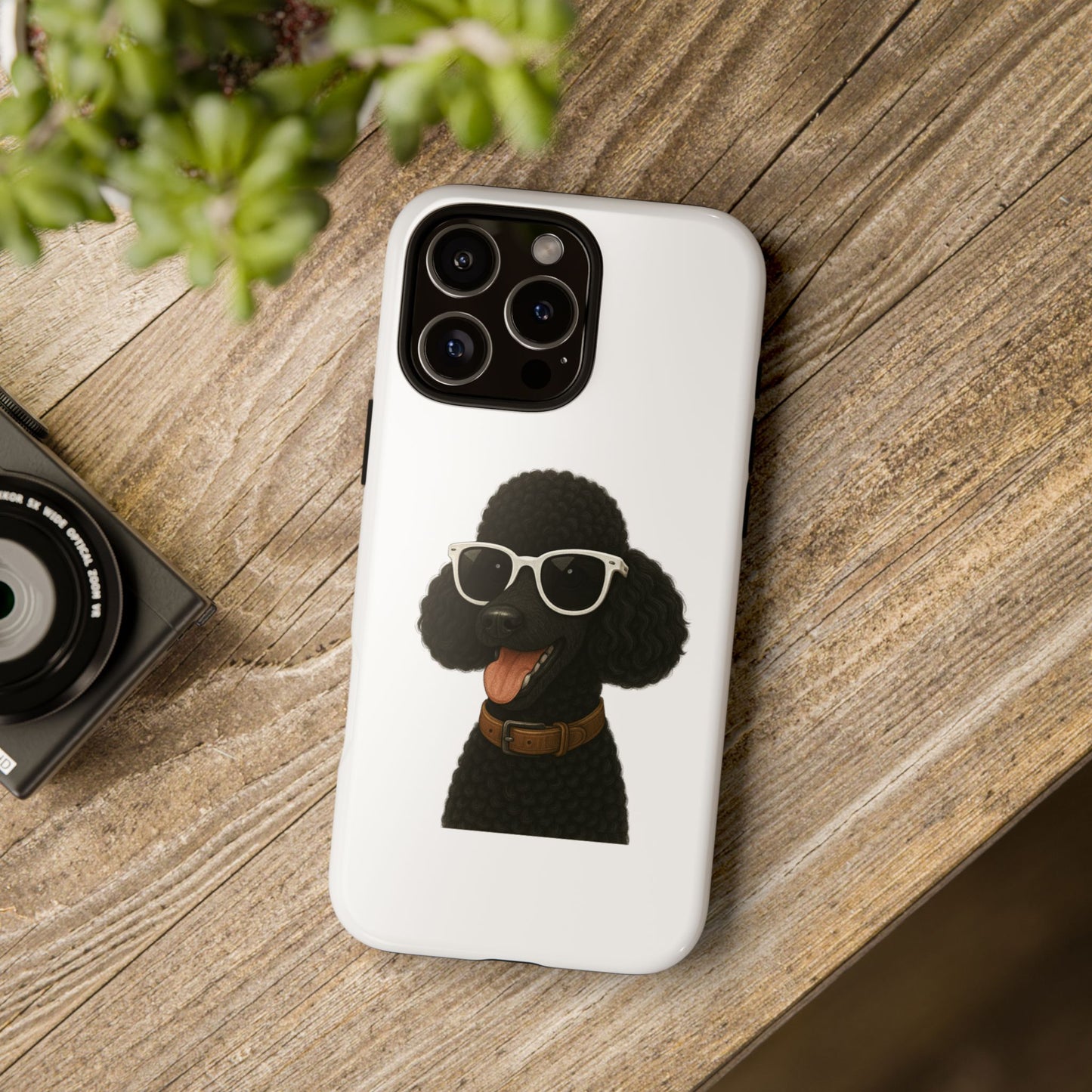 Black Poodle Wearing Sunglasses - Tough Phone Case
