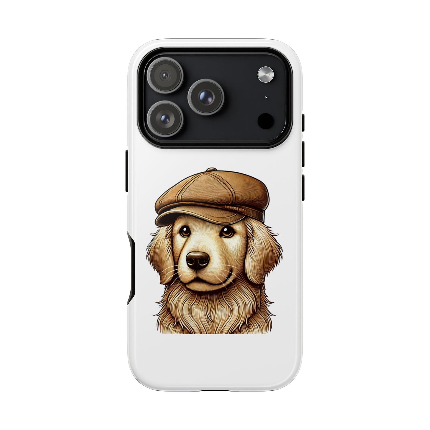 Golden Retriever Wearing a Newsboy Cap - Tough Phone Case