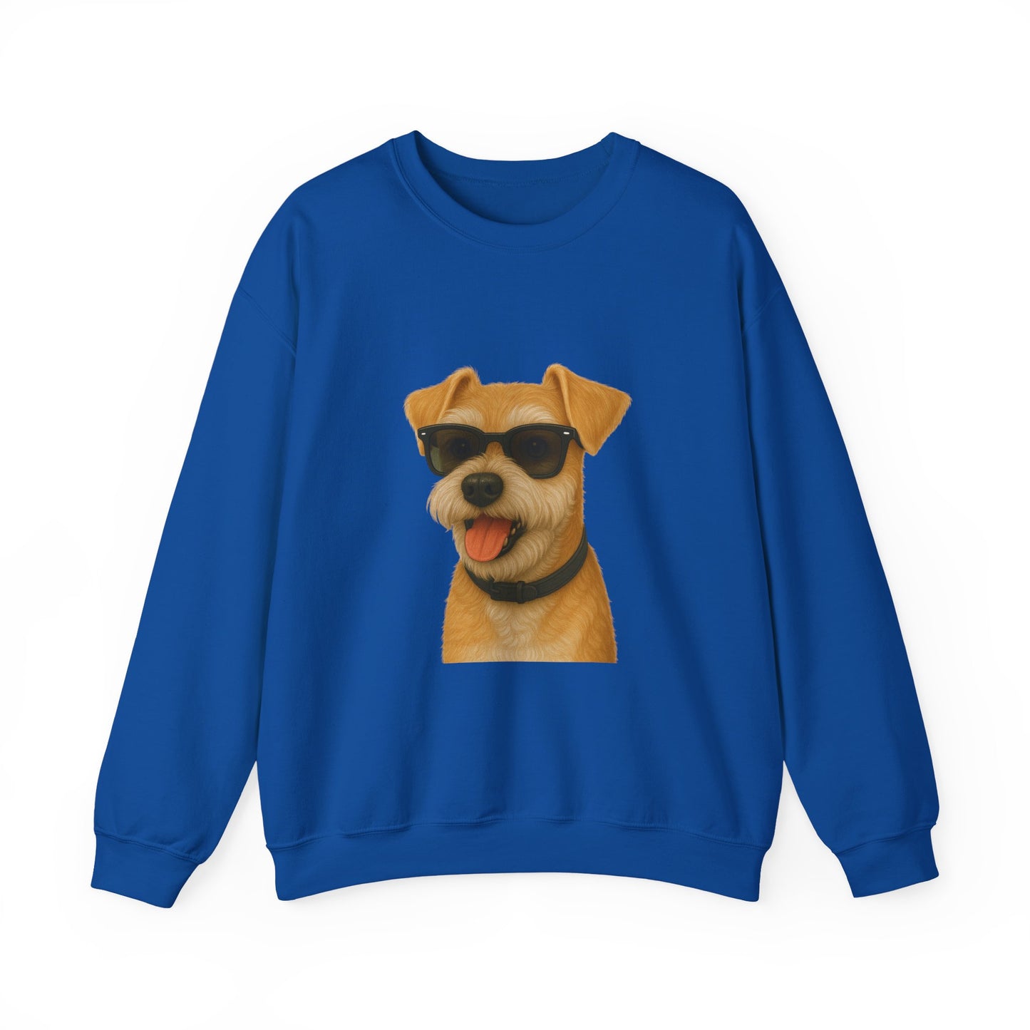 Miniature Schnauzer Wearing Sunglasses - Adult Crewneck Sweatshirt