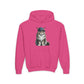 Maine Coon Wearing Baseball Cap -  Hooded Youth Sweatshirt - Too Cute Pets