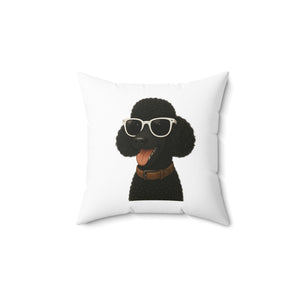 Black Poodle Wearing Sunglasses - Throw Pillow
