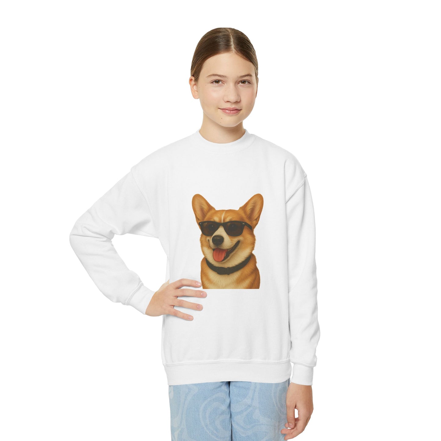 Pembroke Welsh Corgi Wearing Sunglasses - Youth Sweatshirt