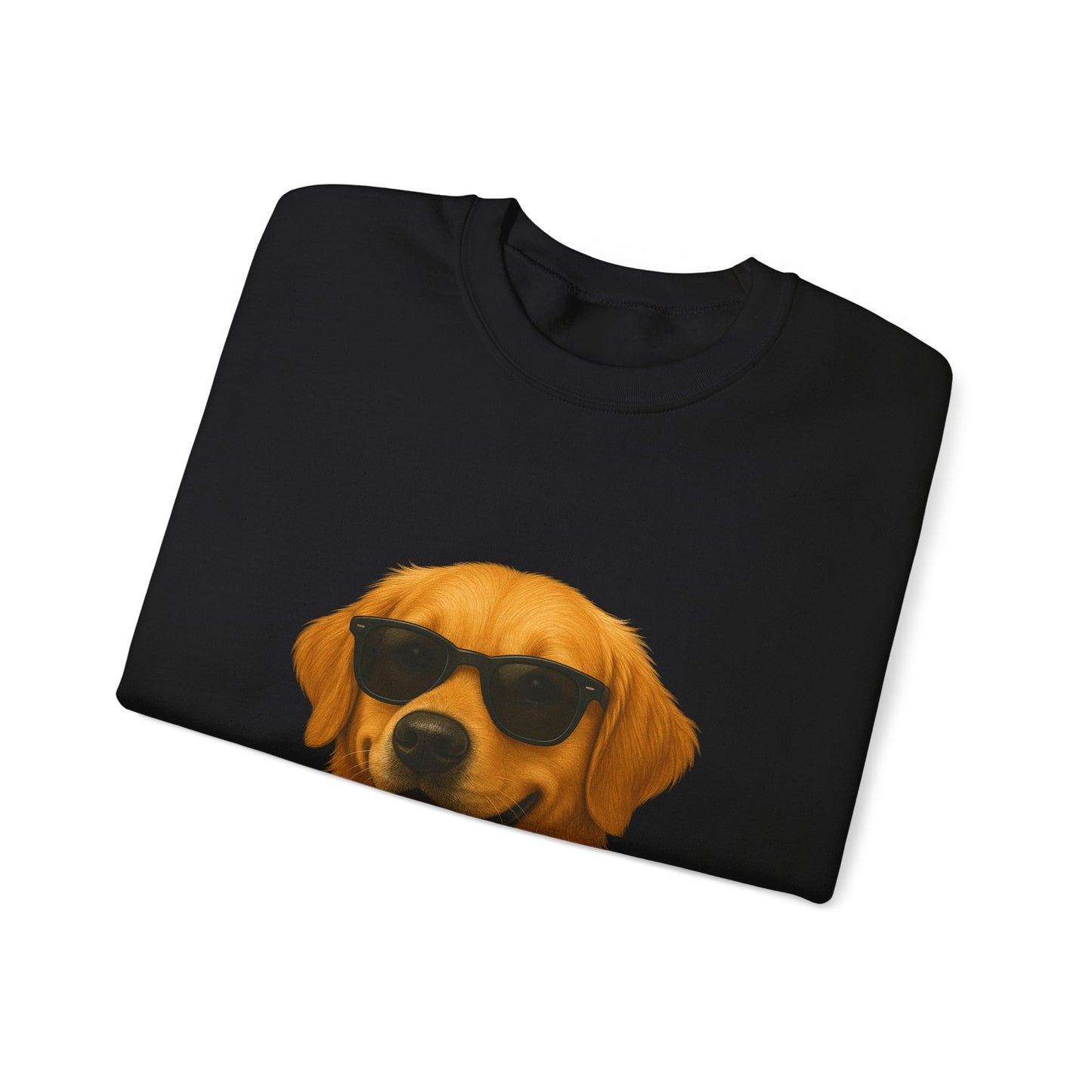 Golden Retriever Wearing Sunglasses - Adult Crewneck Sweatshirt