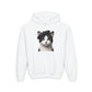 Tuxedo Cat Wearing A Beret- Youth Hoodie Sweatshirt - Too Cute Pets