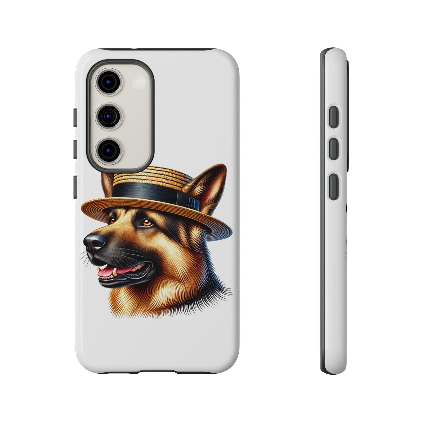 German Shepherd Wearing a Boater Hat - Tough Phone Case