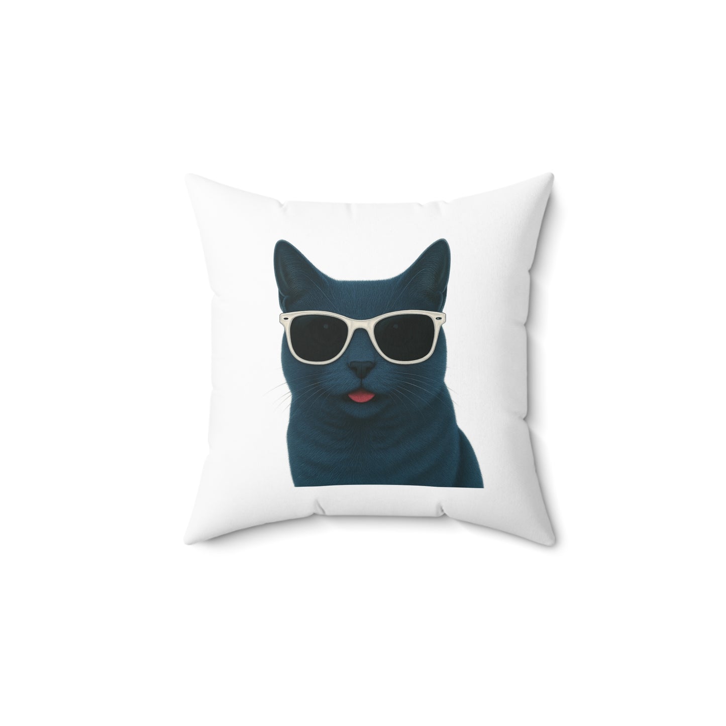 Russian Blue Cat Wearing Sunglasses - Throw Pillow