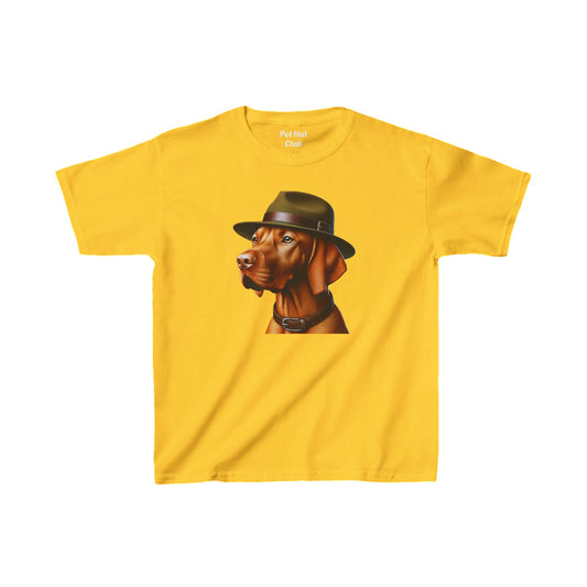 Vizsla With Campaign Hat Youth T-Shirt - Too Cute Pets