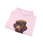 Brown Labrador Wearing Tweed Flat Cap - Adult Hoodie - Too Cute Pets