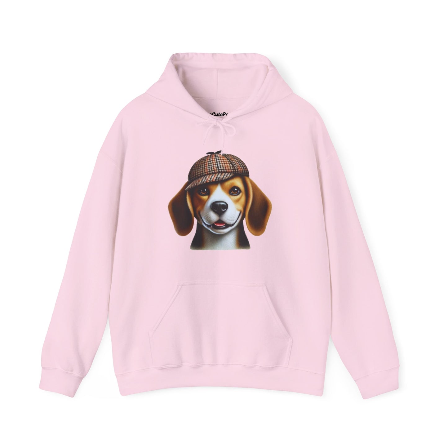 Smiling Beagle Wearing Deerstalker Hat - Adult Hoodie - Too Cute Pets