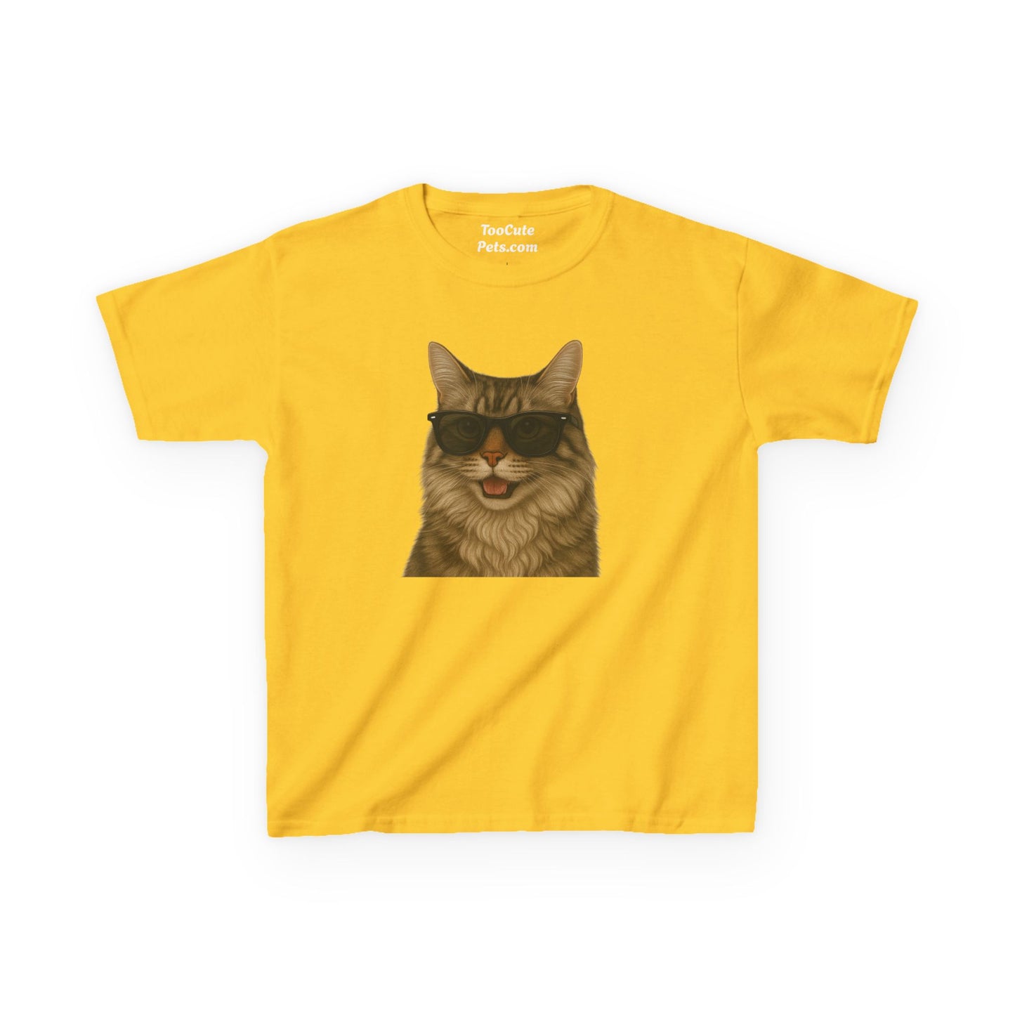 Siberian Cat Wearing Sunglasses Kids Tee