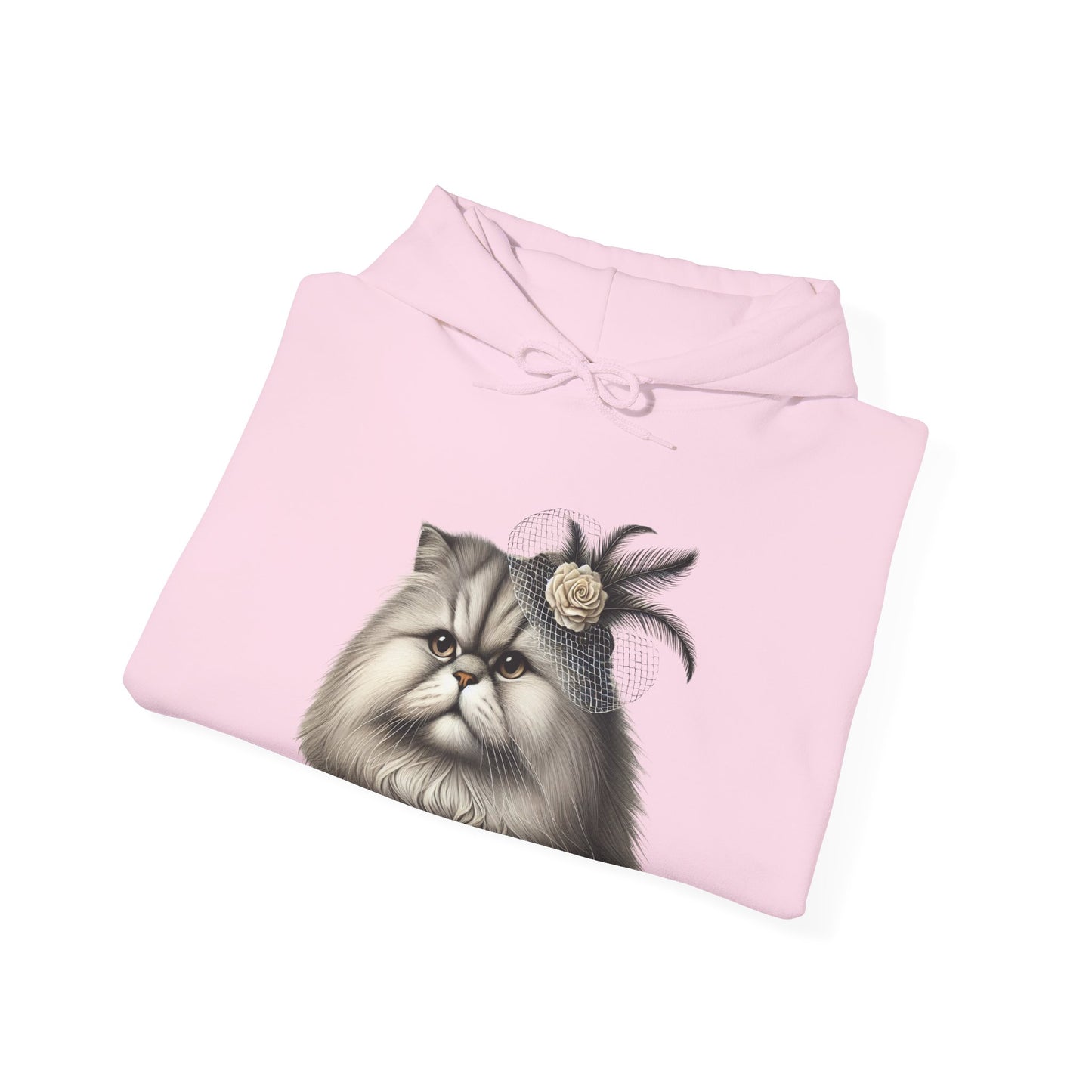 Persian Cat Wearing A Flower Fascinator - Adult Hoodie - Too Cute Pets