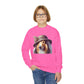 Collie In Cloche Hat- Youth Crewneck Sweatshirt - Too Cute Pets