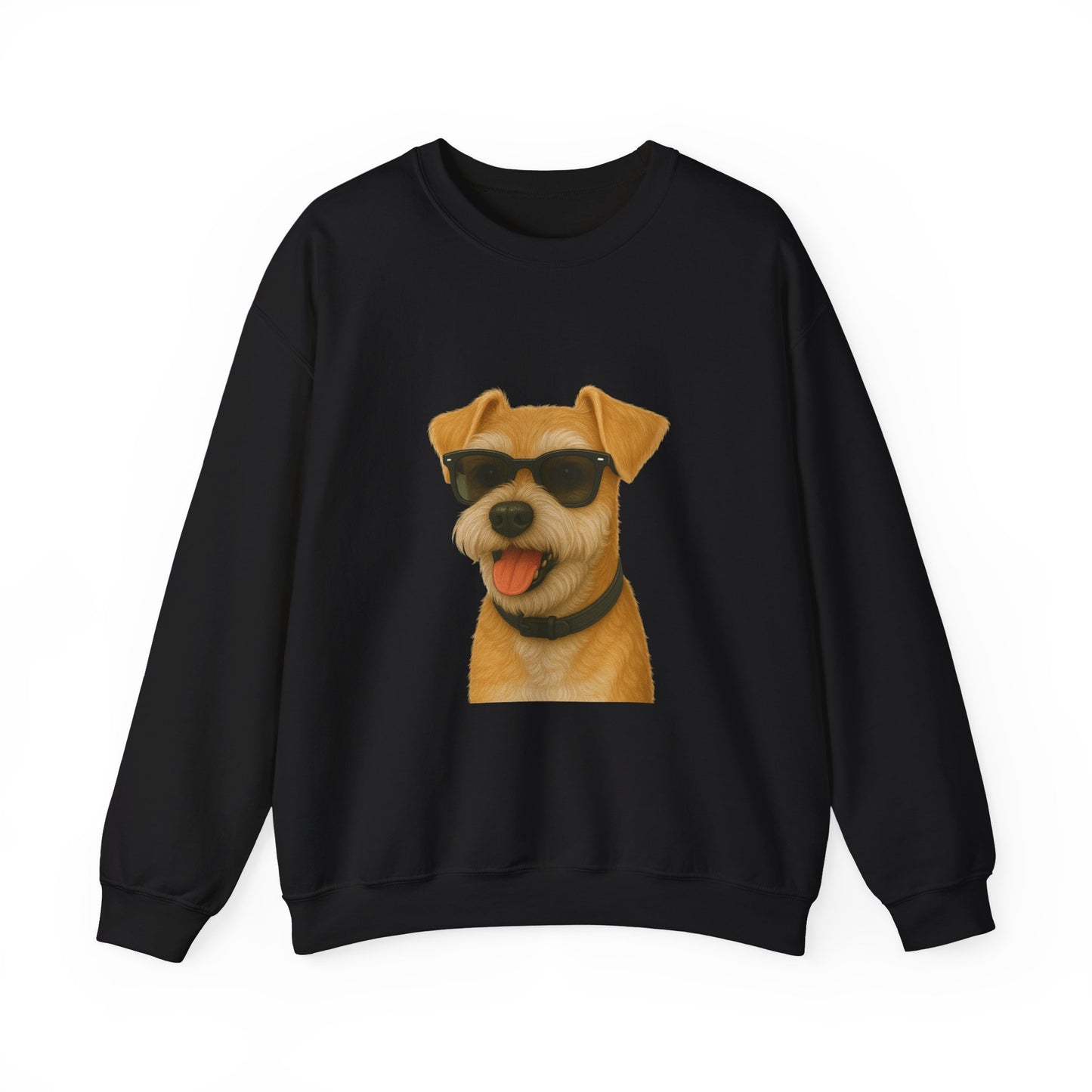 Miniature Schnauzer Wearing Sunglasses - Adult Crewneck Sweatshirt