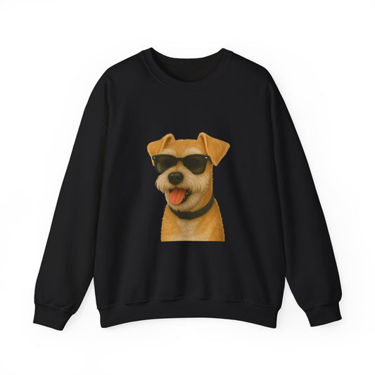 Miniature Schnauzer Wearing Sunglasses - Adult Crewneck Sweatshirt