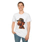 Dashing Vizsla Wearing A Campaign Hat- Adult T-Shirt - Too Cute Pets