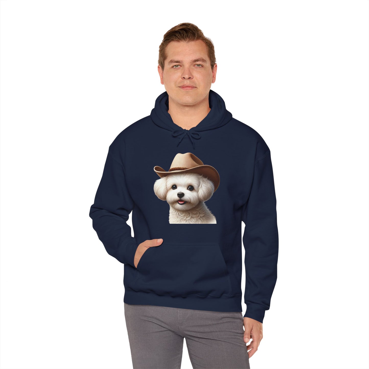 Cute Maltese Wearing A Cowgirl Hat - Adult Hoodie - Too Cute Pets