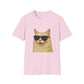 Cream Longhair Cat Wearing Sunglasses - Adult T-Shirt